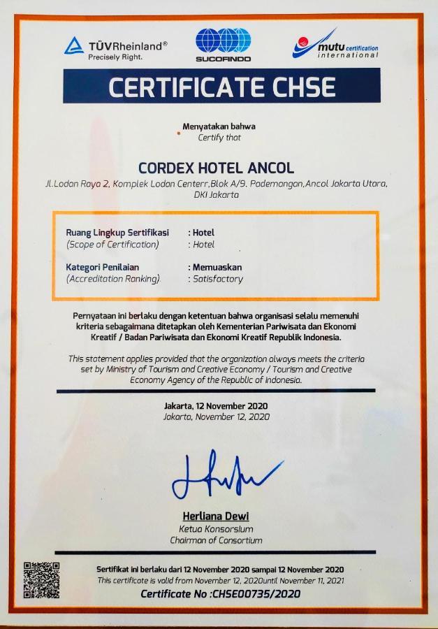 Cordex Hotel Ancol Jakarta Exteriér fotografie